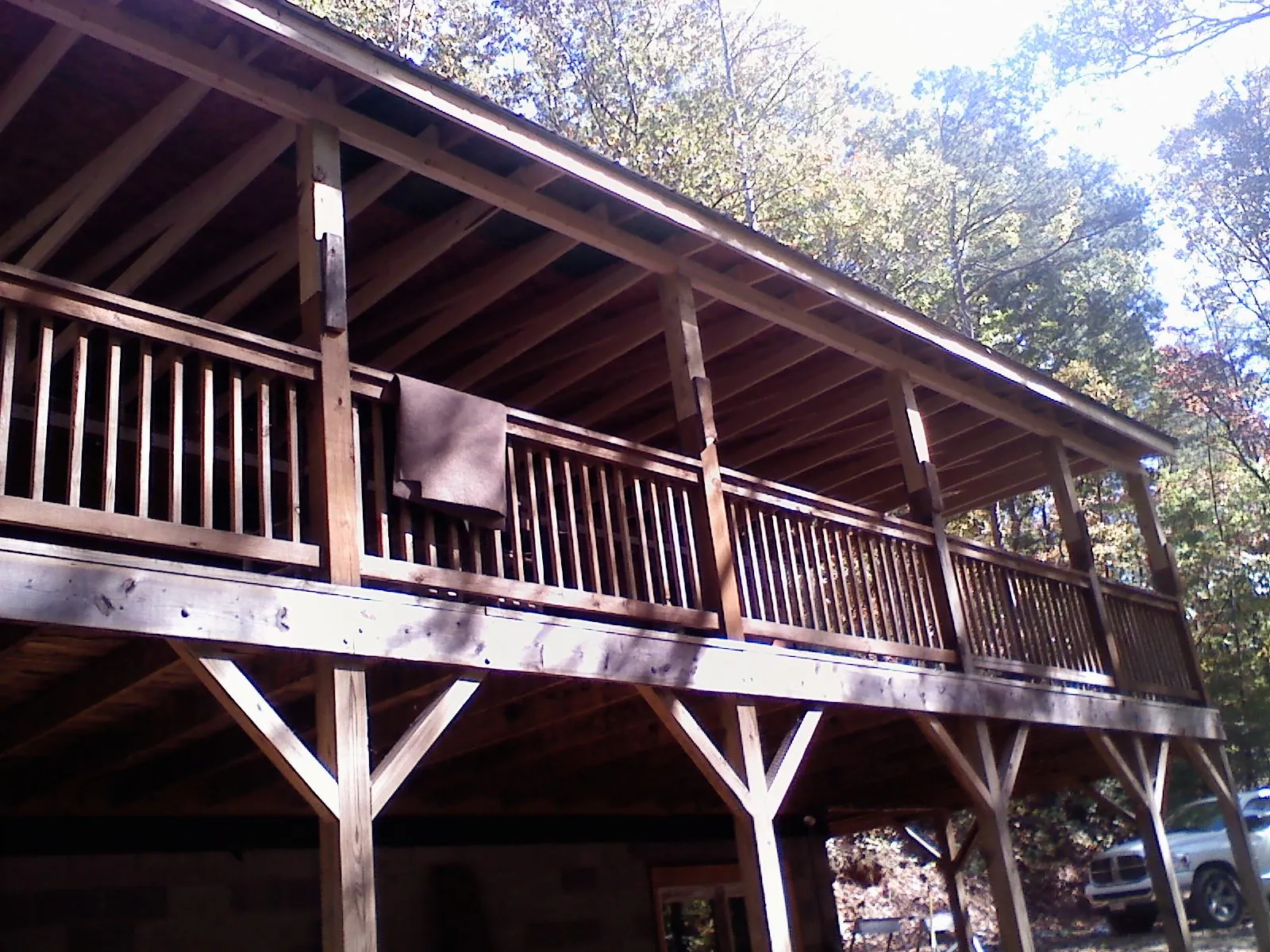 Timber framing under a new elevated porch and deck — Roof Leak Repair in New Gretna by Roofing Brothers